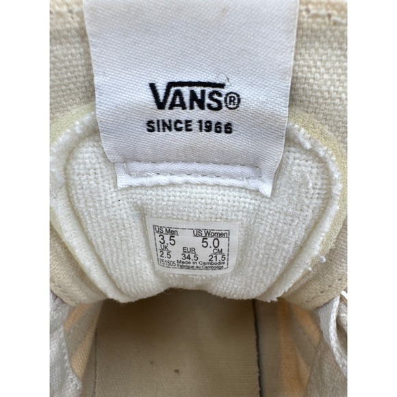 Vans Sk8 Hi Top Sneakers Tan Suede Canvas Lace Up Youth Size 3.5 Mens 5 Womens - Picture 3 of 7